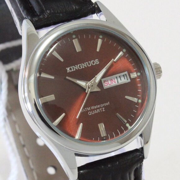 Women\'s Contemporary Dress Watch Silver With Black Strap 28mm